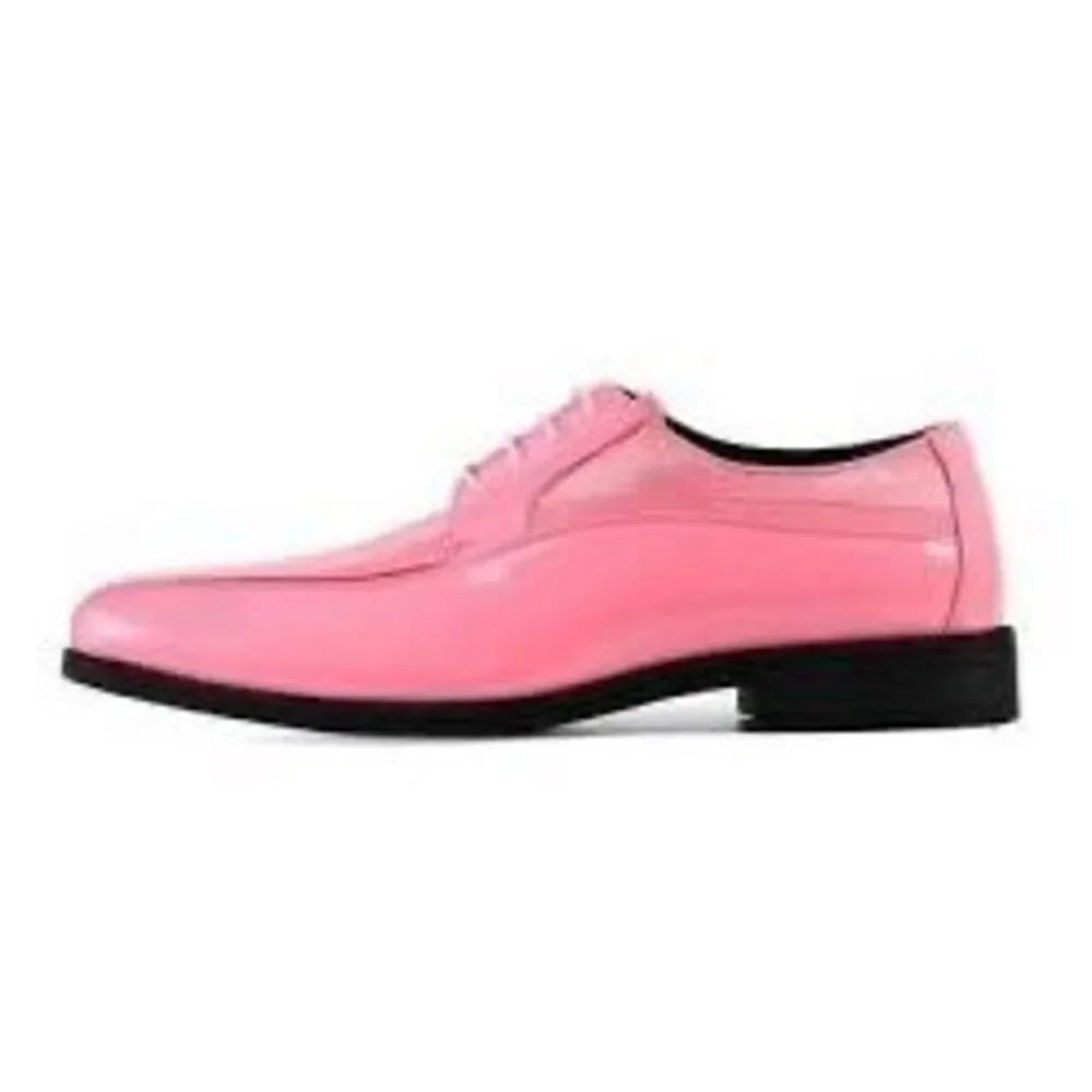 Viotti Men's 9.5 Pink Patent Leather Tuxedo Dress Shoe Formal Wear Prom Club